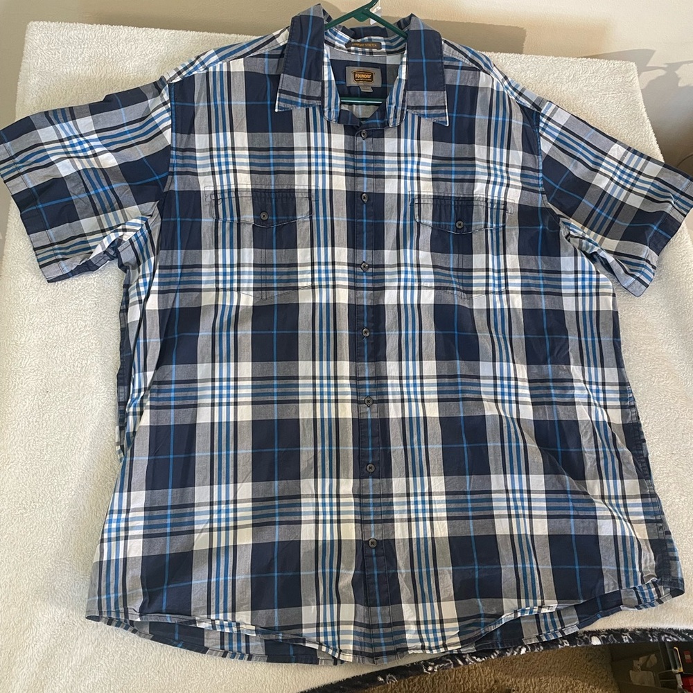 The Foundry Supply Co. Navy and White Plaid Shirt